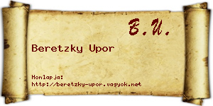 Beretzky Upor névjegykártya